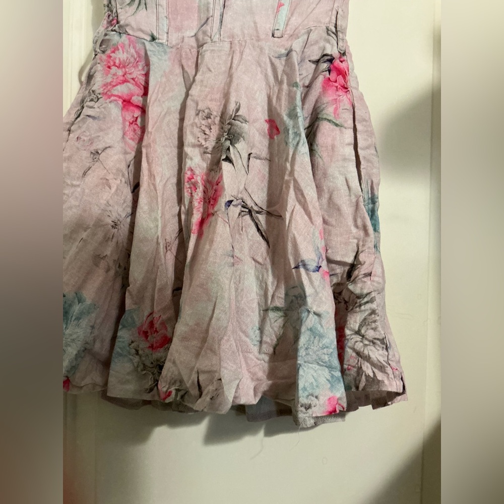 Bardot‎ Adeline Mini Strapless Pink Floral Coquette Corset Dress Fairy Feminine - Picture 3 of 8